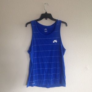 Men's Nike SB Striped Tank in Blue size M
